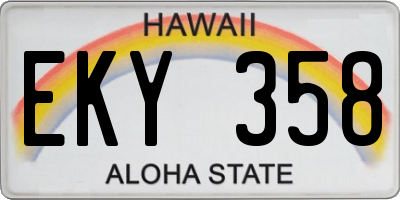 HI license plate EKY358