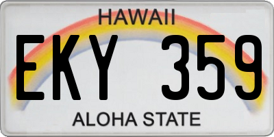HI license plate EKY359