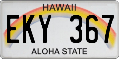 HI license plate EKY367
