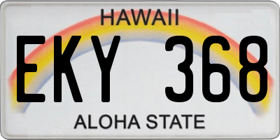 HI license plate EKY368