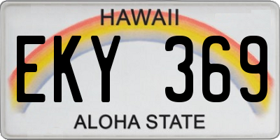HI license plate EKY369
