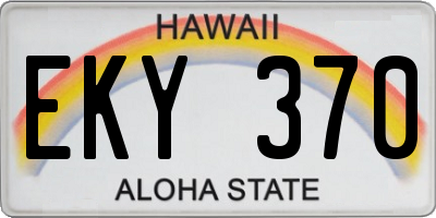 HI license plate EKY370