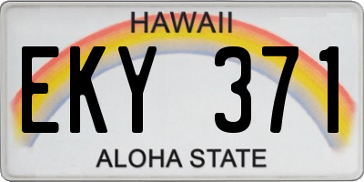 HI license plate EKY371