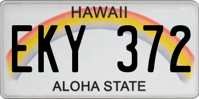 HI license plate EKY372