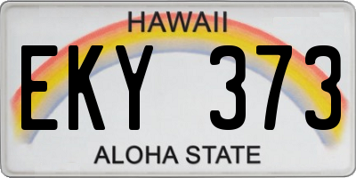 HI license plate EKY373