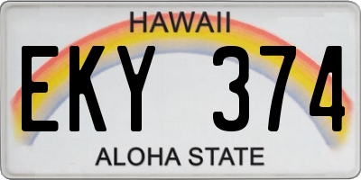 HI license plate EKY374