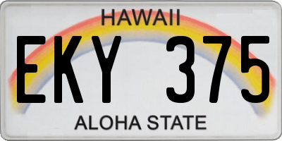 HI license plate EKY375