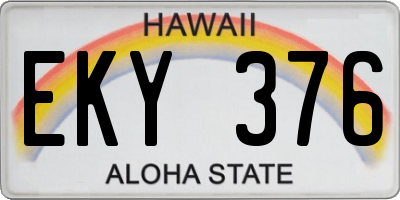 HI license plate EKY376