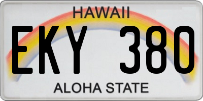 HI license plate EKY380