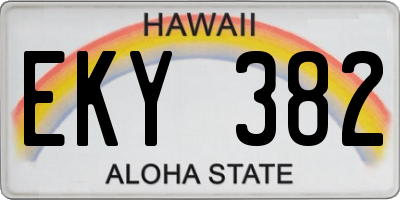 HI license plate EKY382