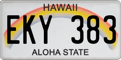 HI license plate EKY383