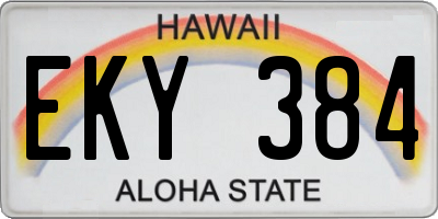 HI license plate EKY384
