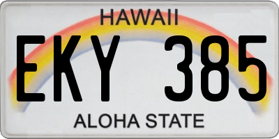 HI license plate EKY385