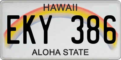 HI license plate EKY386
