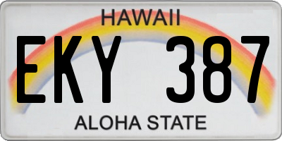HI license plate EKY387