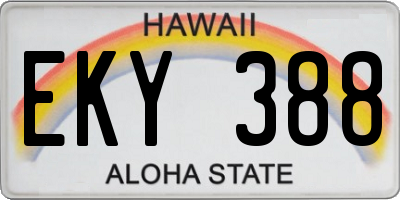HI license plate EKY388