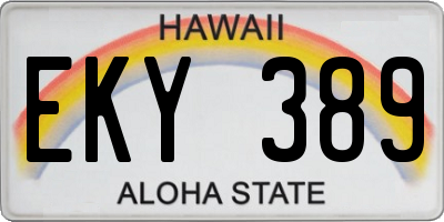 HI license plate EKY389