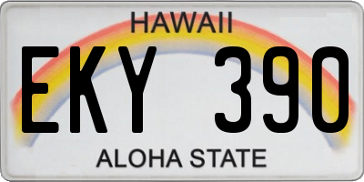 HI license plate EKY390