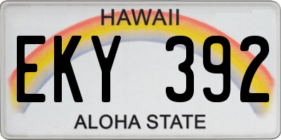 HI license plate EKY392
