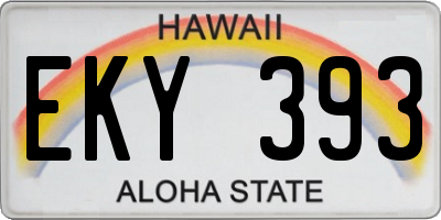HI license plate EKY393