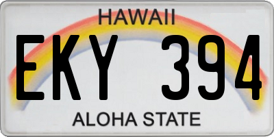 HI license plate EKY394