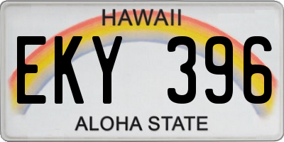 HI license plate EKY396