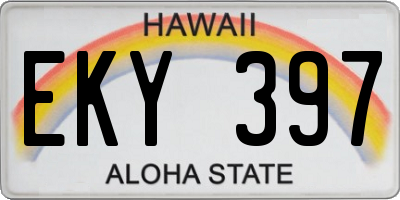 HI license plate EKY397