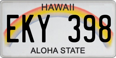 HI license plate EKY398