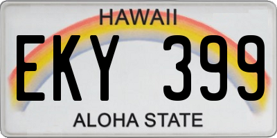 HI license plate EKY399