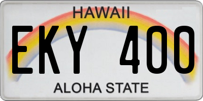 HI license plate EKY400
