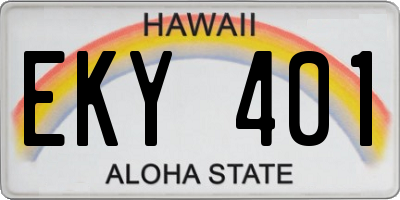 HI license plate EKY401