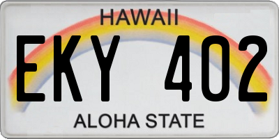 HI license plate EKY402