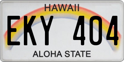 HI license plate EKY404