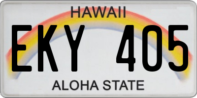HI license plate EKY405