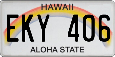 HI license plate EKY406