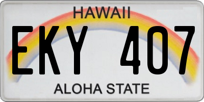HI license plate EKY407