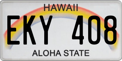 HI license plate EKY408