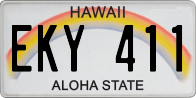 HI license plate EKY411