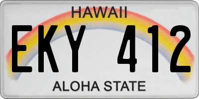 HI license plate EKY412