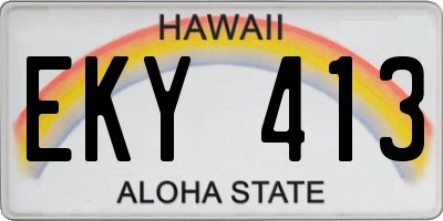 HI license plate EKY413