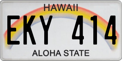HI license plate EKY414