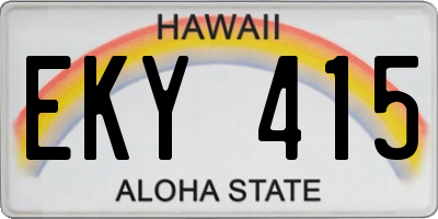 HI license plate EKY415