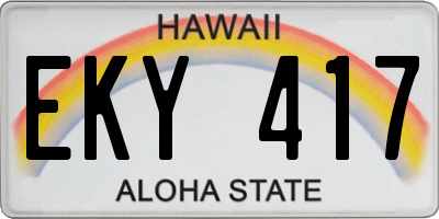 HI license plate EKY417