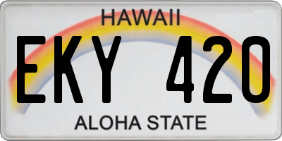 HI license plate EKY420