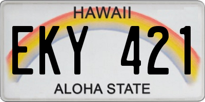 HI license plate EKY421