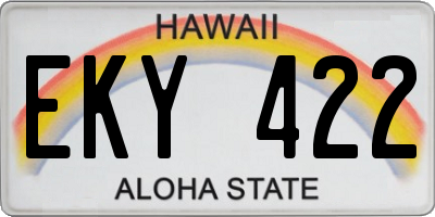 HI license plate EKY422