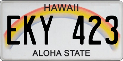 HI license plate EKY423