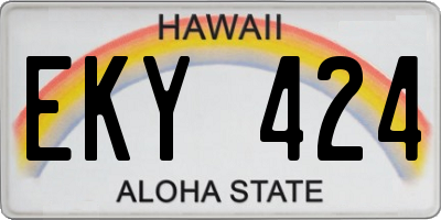 HI license plate EKY424
