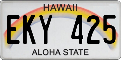 HI license plate EKY425