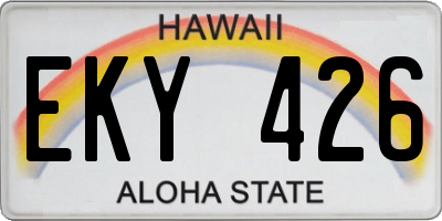 HI license plate EKY426